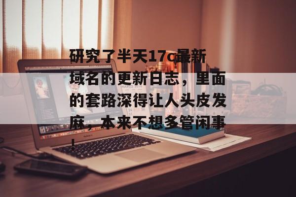 研究了半天17c最新域名的更新日志，里面的套路深得让人头皮发麻，本来不想多管闲事！